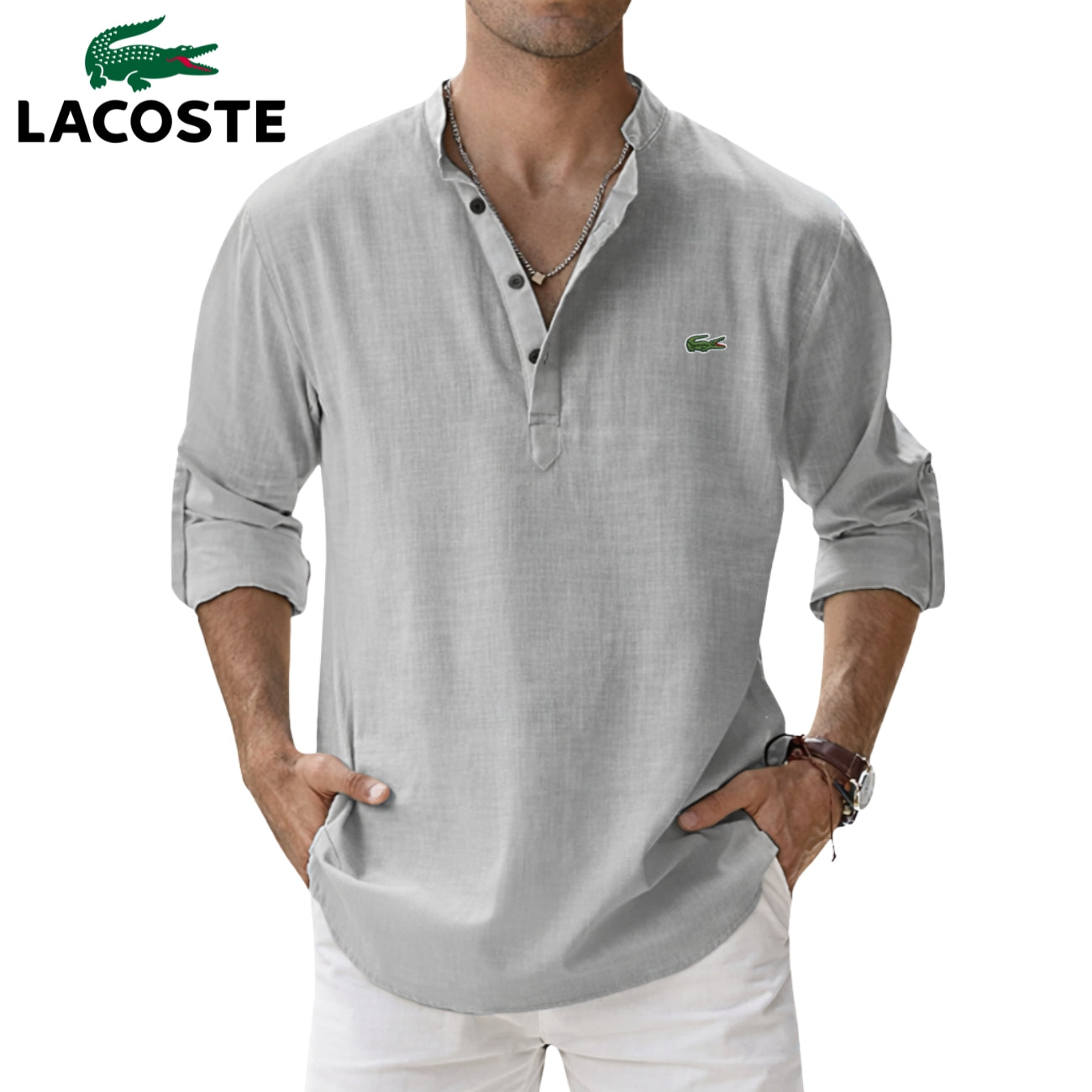 LCT | Chemise Homme Col Tunisien Élégance Old Money