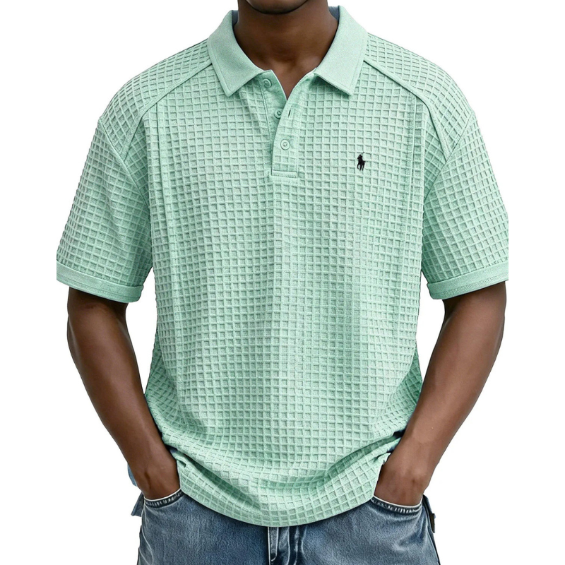 Waffle Knit Polo Shirt