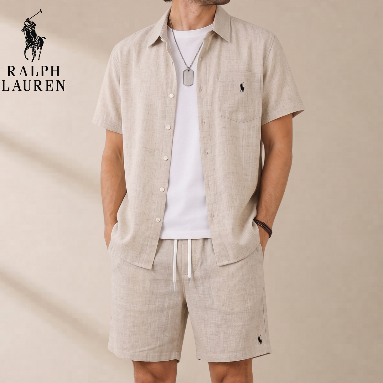 Ensemble Lin Deux Pièces Chemise & Short