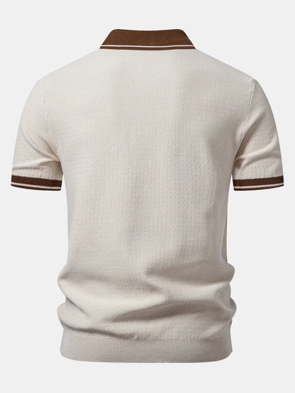 Polo Zippé en Maille Contrastée - Premium