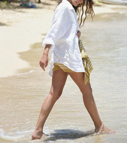Women's Classic Linen Button-Down Shirt