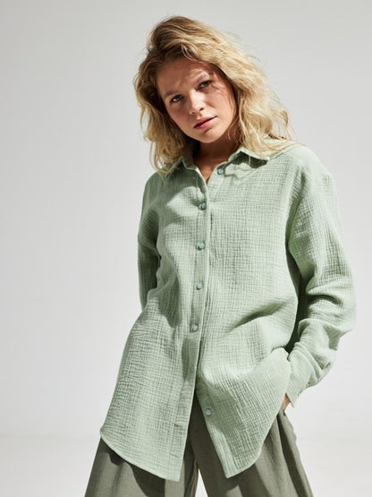 Versatile Comfort: Short or Oversized Muslin Blouse