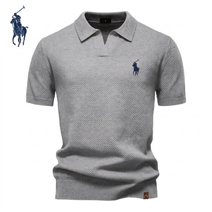 Polo en maille piqué col ouvert
