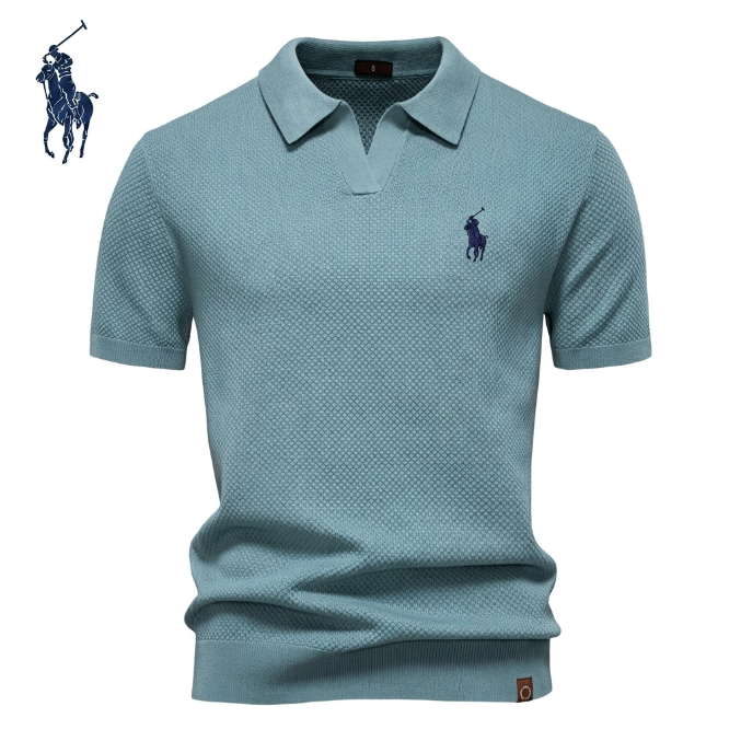 Polo en maille piqué col ouvert