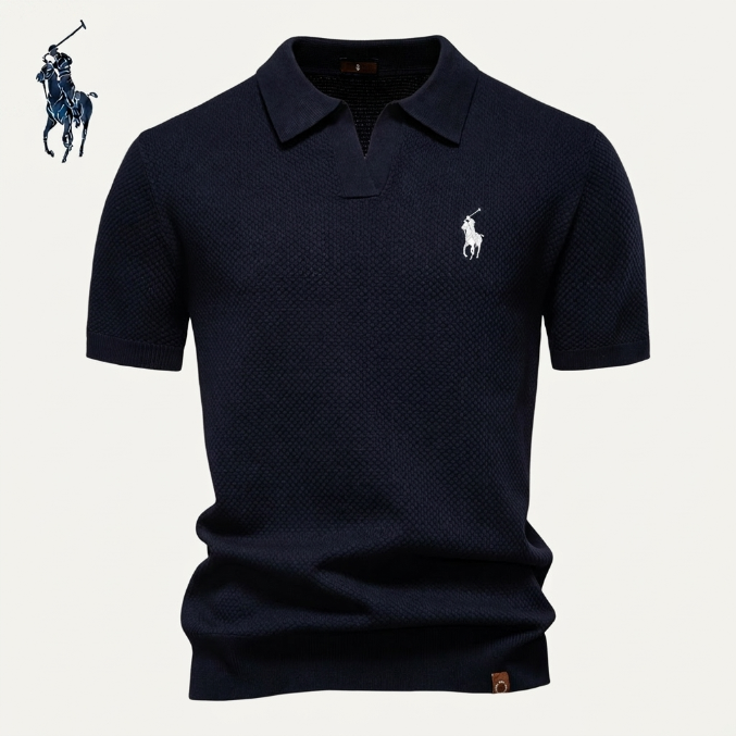 Polo en maille piqué col ouvert