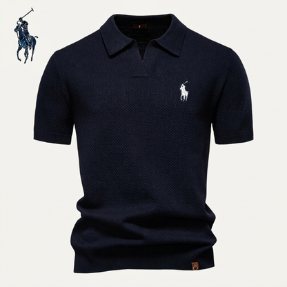 Polo en maille piqué col ouvert