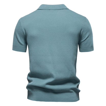Polo en maille piqué col ouvert