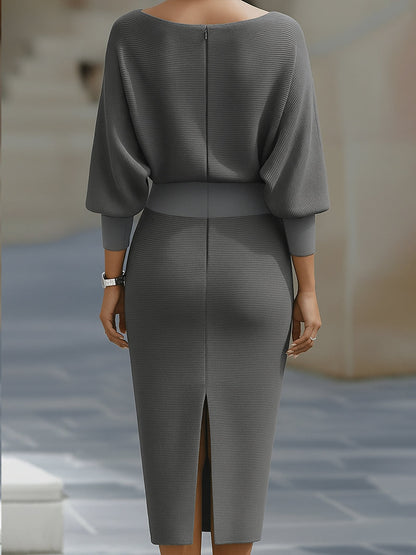 Classic Draped Cowl Midi Dress