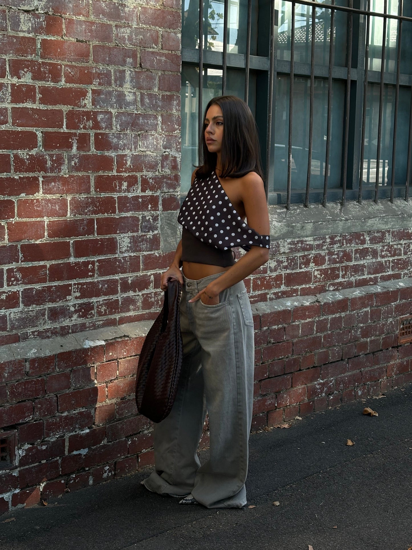 Dapper Dot Brown White Top