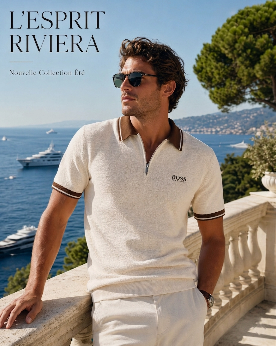 Polo Zippé en Maille Contrastée - Premium